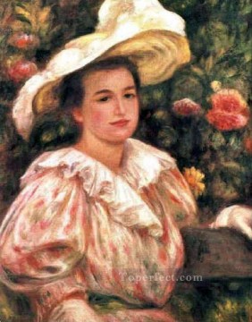 Pierre Auguste Renoir Painting - lady in a white hat Pierre Auguste Renoir